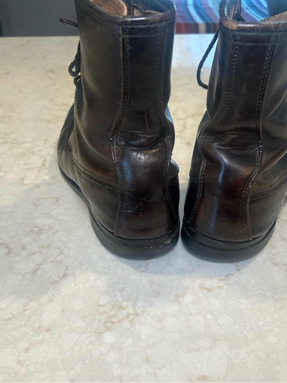 Vintage HH Brown Shoe Co Steel Toe Combat Boots Men’s 9 Brown Lace Up - Picture 2 of 8